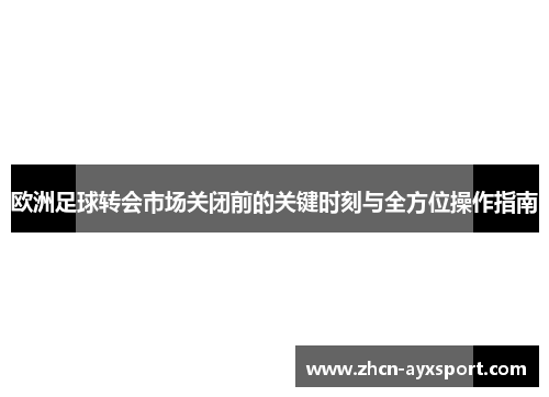 欧洲足球转会市场关闭前的关键时刻与全方位操作指南